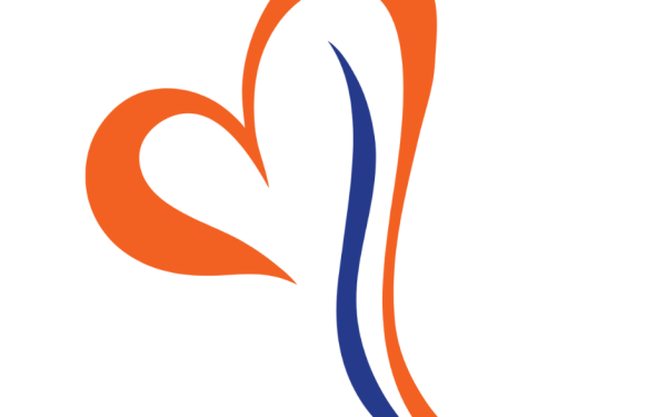 Stylized heart with flowing lines