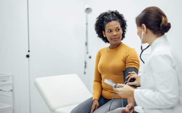 Patient receiving medical check-up